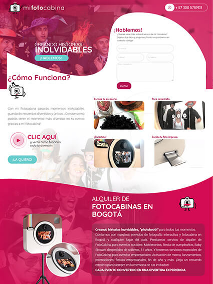 Diseño Web One Page - Mi Fotocabina