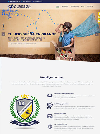 Página Web Corporativa - Colegio Real de Cundinamarca
