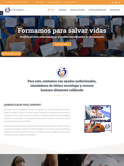 Vital Support - Diseño de sitio web corporativo por Mouse Interactivo
